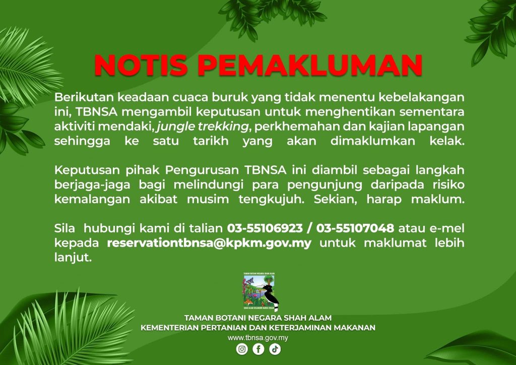 Notis Pemakluman Penutupan Aktiviti